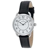 AKAnneKleinWomen'sEasytoReadSilver-ToneCasualWatchwithaBlackLeatherStrap#108687SVBK