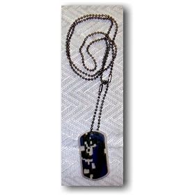 Digital Camo Dog Tag on 24" Black Chain