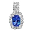 14K White Gold Tanzanite and Diamond Pendant