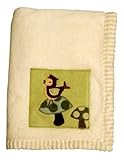 Lambs and Ivy Enchanted Forest Plush Blanket, Yellow With Green Inset
