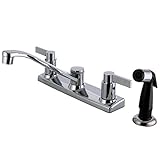 Kingston Brass FB2122NDL 7-11/16-Inch in Spout Reach NuvoFusion 8-Inch Centerset Kitchen Faucet with