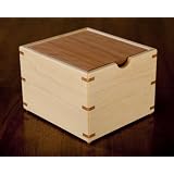 4" X 6" Maple w/ Cherry Lid Recipe Card Box