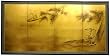 Unique Beautiful Asian Wall Art, Home D&eacute;cor, & Gifts - 36" x 72" Fishing Life Oriental Gold Leaf Wall Screen Painting