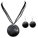 Midnight Musk Printed Shell Earring And Necklace title=