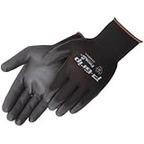 Liberty P-Grip Ultra-Thin Polyurethane Palm Coated Plain Knit Glove with 13-Gauge Black Nylon/Polyester Shell, Medium, Black (Pack of 12)