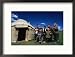 Krygz Family Portrait Outside Summer Yurt, Outside of Kochkor, Kyrgyzstan Lonely Planet Collection Framed Photographic Poster Print by Anthony Plummer, 21x17