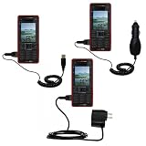 Deluxe Kit for the Sony Ericsson C902 includes a USB cable with Car and Wall Charger - Gomadic Brand w/ TipExchange Technology