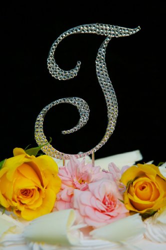 Best Price Swarovski Crystal Monogram Wedding Cake Topper Large Letter TB005ALI09C