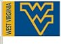 West Virginia Mountaineers CAR FLAG w/Wall Brackett Set of 2 - NCAA