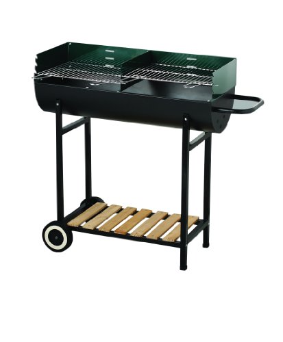 Barbecue portable au charbon de bois - forme demi tonneau - acier