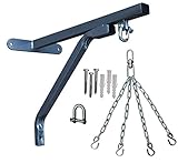 Heavy Duty Punch Bag Wall Bracket with 4 Chains Steel Mount Hanging Stand Authen