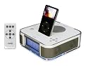 i-Station 9 ipod radio alarm clock in white with remote control
