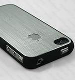 from Case Buddy Case Buddy New Stylish Apple iPhone 4 4S Case and Screen Protector - Aluminium Hard Silver Bumper Case Cover for iPhone 4 & iPhone 4S Model 4GS-Aluminium-Black