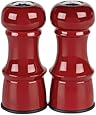 Trudeau 4-1/2-Inch Metal Salt and Pepper Shakers, Red-Colored Finish