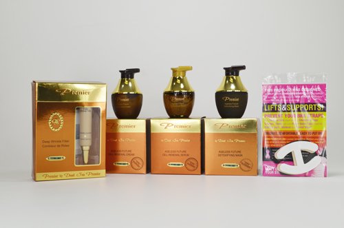 Premier Dead Sea Ageless Set of 4 Products: Serum, Mask, Cream, Wrinkle Filler + Free Gift Bra Strapper
