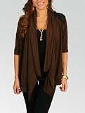 Plus Size Deep Brown Short Sleeve Cardigan