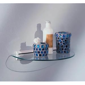 Semi-Circle Glass Shelf Kit (White/Clear) (8"D x 12"W)