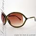 GREEN RIM OPEN TEMPLE CUT OUT BIG OVERSIZED SUNGLASSES