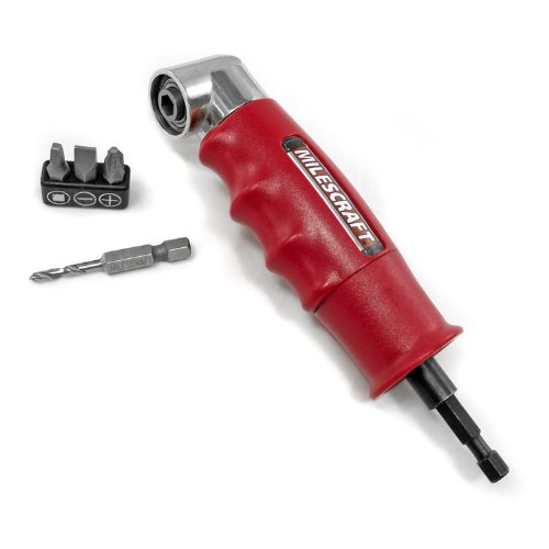 Milescraft 1302 Drive90 Right Angle Drilling and Driving Power Drill Attachment with 1/4-Inch Hex Quick Change Drive and Magnetic 1/4-inch Socket