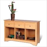Sonoma Livingroom Console with 3 Drawers in Maple Finish By Prepac Furniture