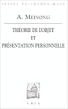 La théorie de l\'objet et présentation personnelle