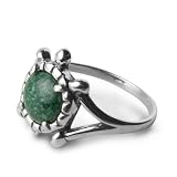 Sterling Silver Malachite Mosaic Inlay Turtle Ring with Turtle Box