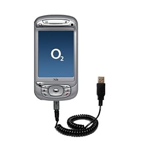 Coiled Power Hot Sync and Charge USB Data Cable w/ Tip Exchange for the O2 XDA Trion - Gomadic Brand