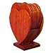 Handmade Heart-Shaped Cherry Wood Coasters - Set of 6 (Thailand)