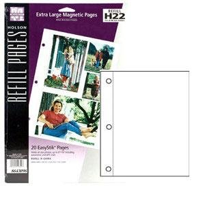 XL white 'magnetic' pages EasyStik self-adhesive refill pages by Holson-Burnes sold in 3's - 9x12