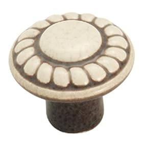 Amerock Colour Wash Rope 1-3 8-Inch Diameter Ceramic Knob, Distressed Cream #BP1321-DW by Amerock