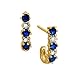 14K Yellow Gold 0.06 ct. Diamond with Alternating 3/8 ct. Sapphire J-Hoop Earrings