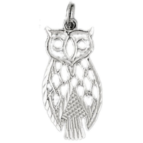 Clevereve's 14K White Gold Pendant Owl Style 1.5 - Gram(s)