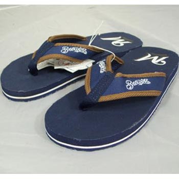 Milwaukee Brewers MLB Contoured Flip Flop Sandals - XL