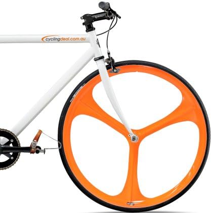 3 Spoke 700c Fixie Single Speed Road Bike Wheel Front Orange