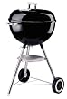 Weber 441001 18.5-Inch One Touch Silver Kettle Grill, Black