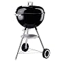 Weber 441001 18.5-Inch One Touch Silver Kettle Grill, Black
