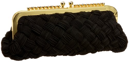 Jessica McClintock East/West Weave Stone Clutch