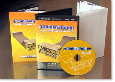 4′ Skateboard & Inline Halfpipe – Plans, Manual & DVD Video (Half Pipe Blueprints)