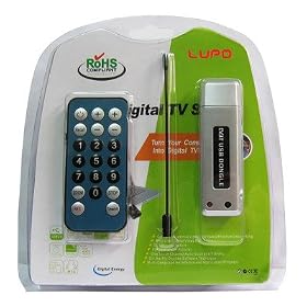 LUPO Digital TV DVB-T USB Adapter/Dongle/Stick Freeview Receiver/Recorder & Aerial for PC and Laptop. Supports Windows XP/Vista/7
