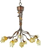Amber Murano Ten Light Ceiling Lamp