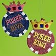 Glittery Poker King With Gem Crown Christmas Ornament