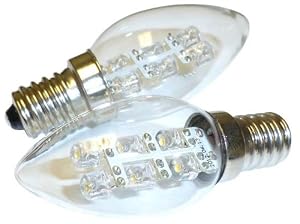 G7 Power Boulder C7 LED Candelabra Light Bulb 2-Pack 15 Lumen Warm White Light 2900K E12 Base 0.5-Watt, 5-Watt Replacement