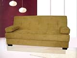 One New Microfiber Contemporary Futon Sofa Bed, #3570, Brown