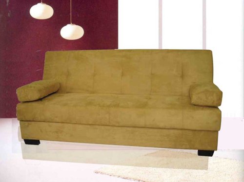 One New Microfiber Contemporary Futon Sofa Bed, #3570, Brown