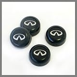Infiniti Silver Logo Black License Plate Screw Covers