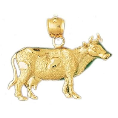 Cheap Girls Jewelry Dazzlers Solid 14k Gold Cow Charm Pendant Available in three colors from jewelsberry (weights: 3.8 grams only) For Sale