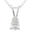 3/4 carat Pear Shape Diamond Solitaire Pendant 14k White Gold (HI/SI2-I1)