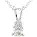 3/4 carat Pear Shape Diamond Solitaire Pendant 14k White Gold (HI/SI2-I1)