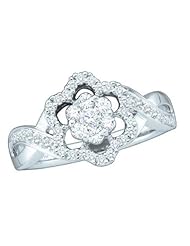 0.50CTW ROUND DIAMOND FLOWER LADIES FASHION RING