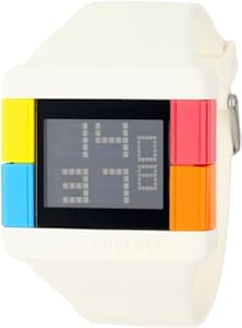 Converse Men's VR014100 High Score Black Digital Dial and White Silicone Strap Watch